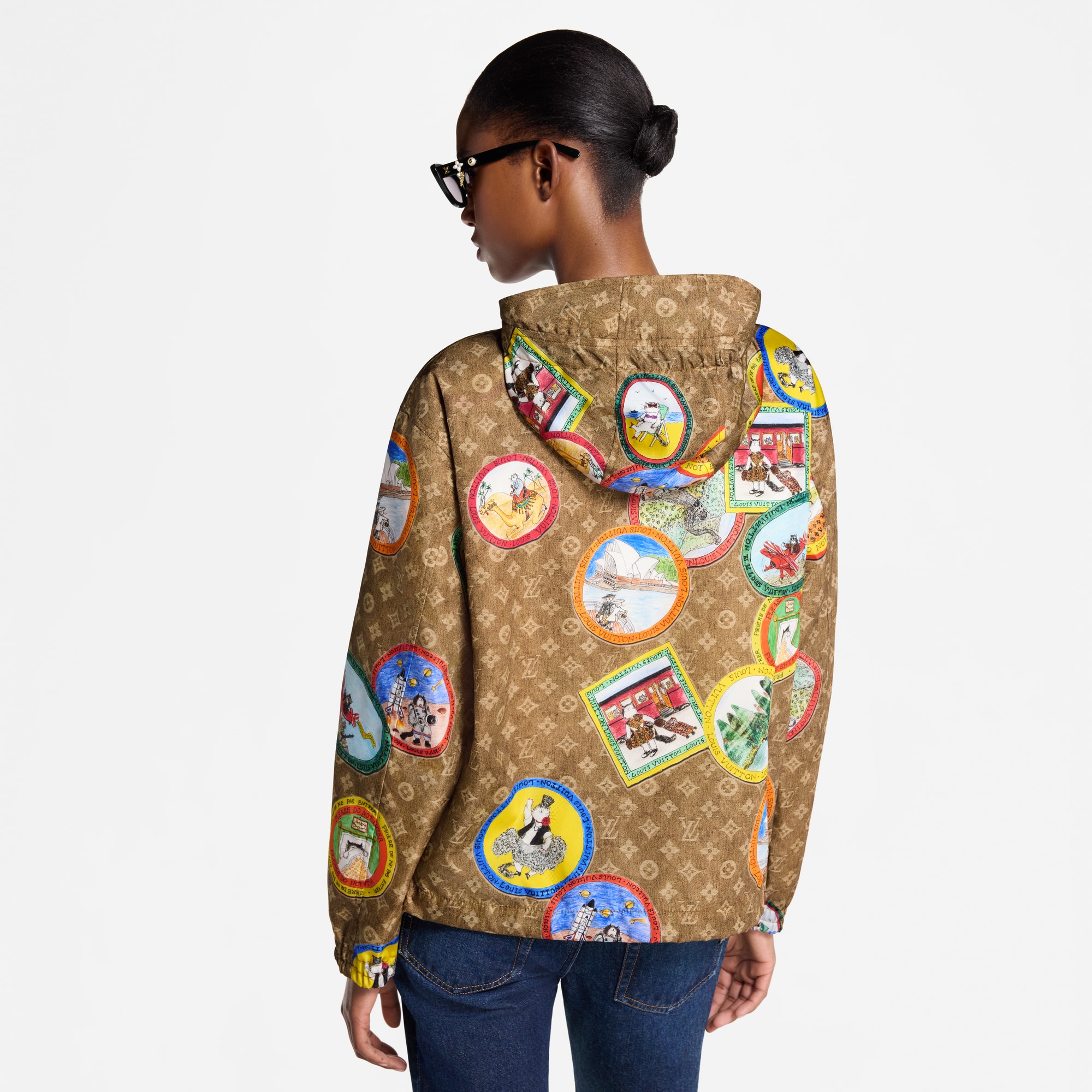 Louis Vuitton トラベルスタンプクロップフーディ Monogram Cat Stamp Parka - Women - Ready-to-Wear | LOUIS VUITTON ®